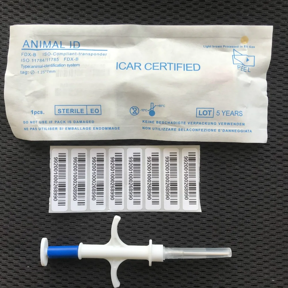 1.4x8mm 80PCS/lot FDX-B ISO11784/785 Id Injector Pet Glass Tag Microchip Syringe for animals Pig Cow Cattle Horse Dog Fish
1.4x8mm 80PCS/lot FDX-B ISO11784/785 Id Injector Pet Glass Tag Microchip Syringe for animals Pig Cow Cattle Horse Dog Fish