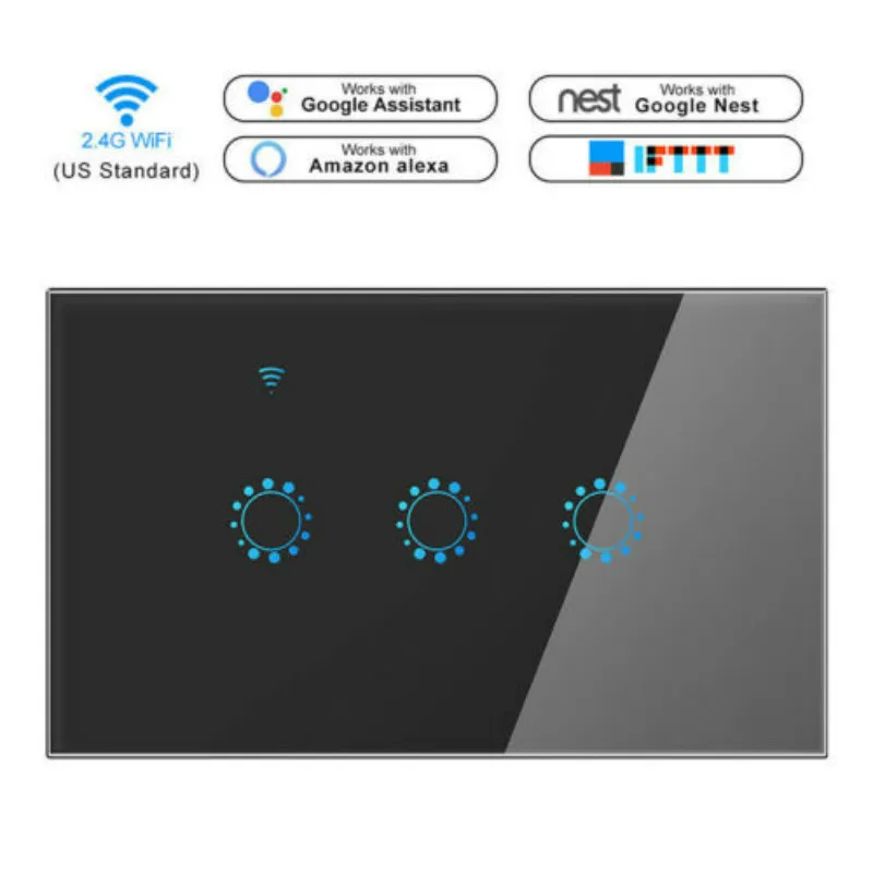 Hot Sale 1/2/3 Gang Smart Home WiFi Touch Light Wall Switch Panel For Alexa/Google APP Timer Voice Remote Control EU/US
Hot Sale 1/2/3 Gang Smart Home WiFi Touch Light Wall Switch Panel For Alexa/Google APP Timer Voice Remote Control EU/US