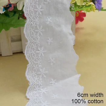 10yards 6cm width 100% cotton embroidery lace french lace ribbon fabric guipure diy trims warp knitting sewing Accessories#3232
10yards 6cm width 100% cotton embroidery lace french lace ribbon fabric guipure diy trims warp knitting sewing Accessories#3232