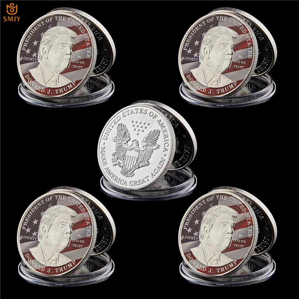 5Pcs US President Trump Makes USA Great Again Silver Plated Token Challenge Coin Collection Gift&Home Decoration
5Pcs US President Trump Makes USA Great Again Silver Plated Token Challenge Coin Collection Gift&Home Decoration