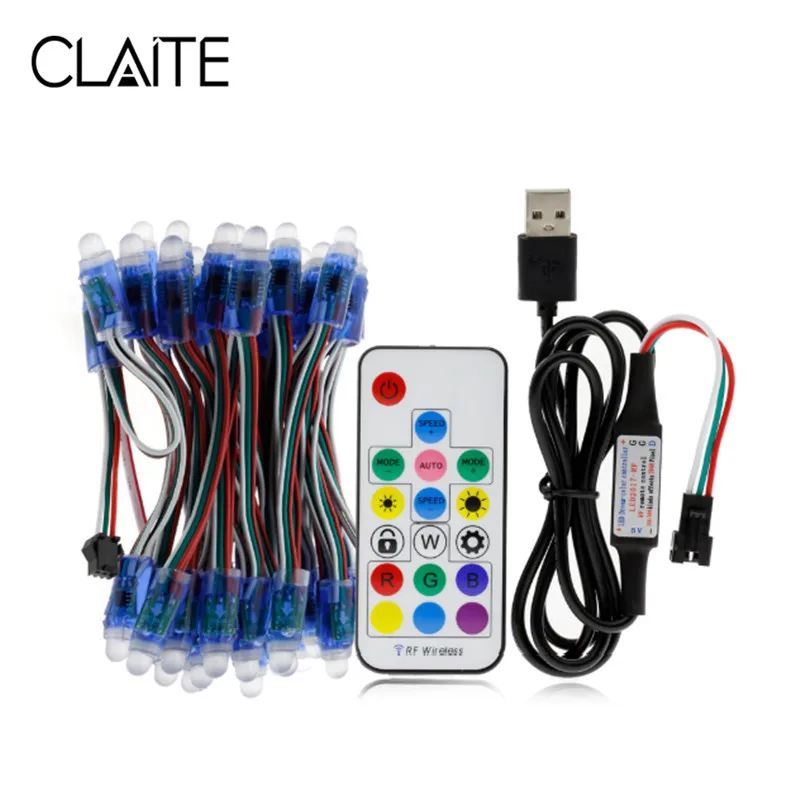 CLAITE 50PCS 5M 21W WS2811 RGB LED Pixel Module with 17keys Remote Control DC5V Waterproof IP68 Full Color LED Strip Light
CLAITE 50PCS 5M 21W WS2811 RGB LED Pixel Module with 17keys Remote Control DC5V Waterproof IP68 Full Color LED Strip Light