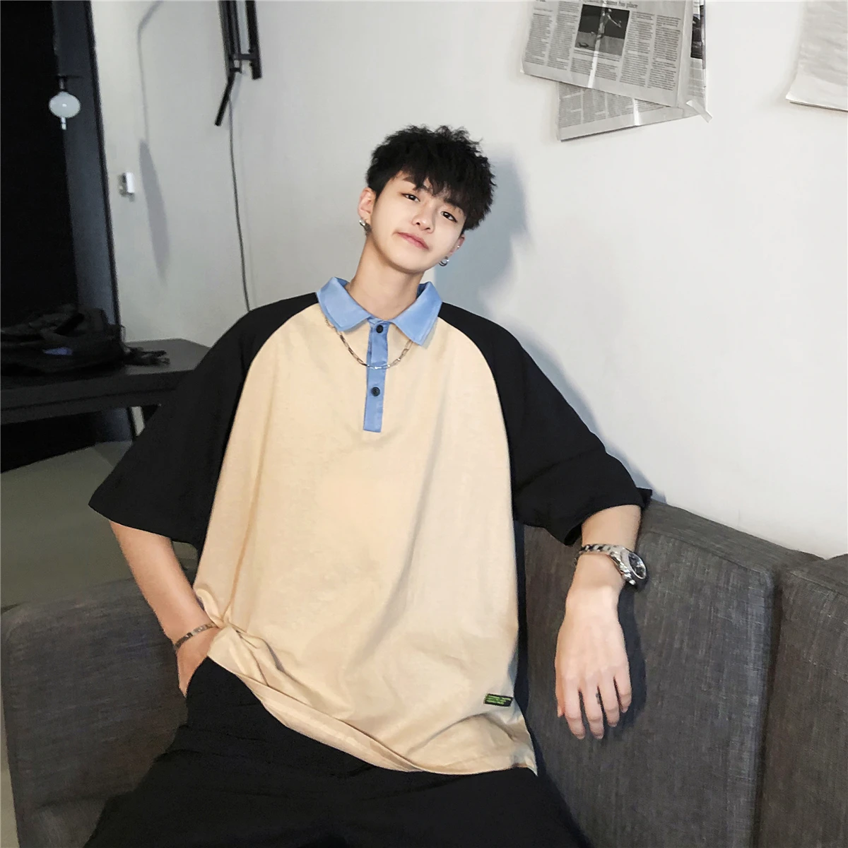 2019 Summer Men's New Pattern Cowboy Spelling Color Polo Shirt Short Sleeve Loose Apricot/grey Color Cotton Clothing Size M-XL
2019 Summer Men's New Pattern Cowboy Spelling Color Polo Shirt Short Sleeve Loose Apricot/grey Color Cotton Clothing Size M-XL