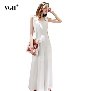 VGH 2020 Spring Solid Jumpsuit Women Square Collar Sleeveless Off Shoulder High Waist Wide Leg Pant Female Fashion New Tide
VGH 2020 Spring Solid Jumpsuit Women Square Collar Sleeveless Off Shoulder High Waist Wide Leg Pant Female Fashion New Tide