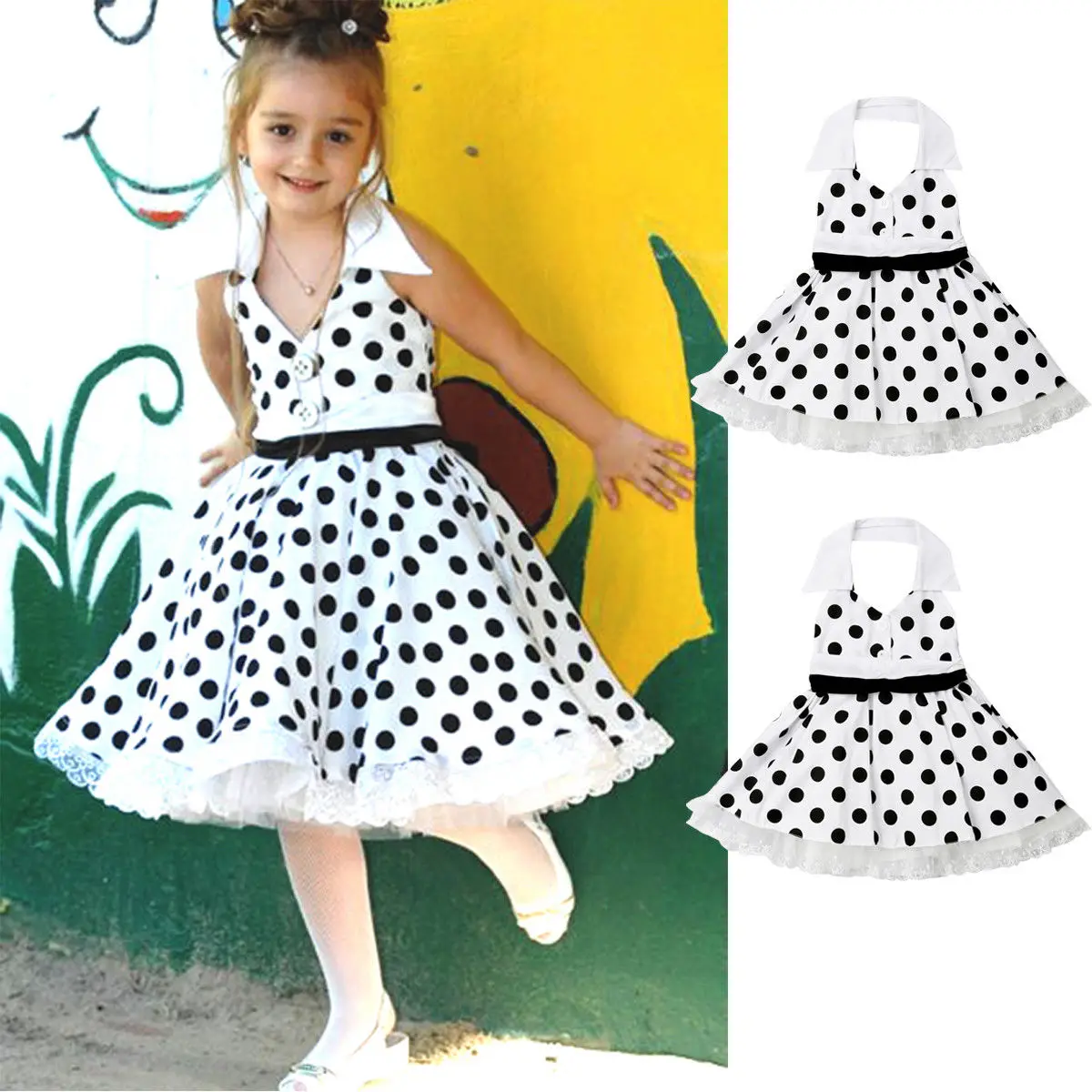 Summer Sundress Baby Girls Dress Polka Dot Backless Clothes Halter Sleeveless Ruffle Princess Party Dresses 1-6Y
Summer Sundress Baby Girls Dress Polka Dot Backless Clothes Halter Sleeveless Ruffle Princess Party Dresses 1-6Y