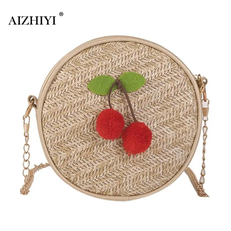 Straw Handbags Women Brand Summer Cherry Messenger Bags Woven Day Clutch Round Beach Bag small Chain Shoulder Crossbody Bags
Straw Handbags Women Brand Summer Cherry Messenger Bags Woven Day Clutch Round Beach Bag small Chain Shoulder Crossbody Bags