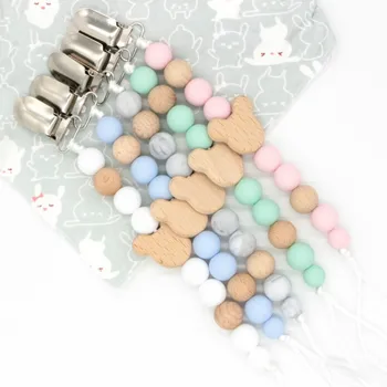 Cute Cartoon Mouse Shape Silicone and Wood Baby Pacifier Clips Chain Newborn Teether Toy Baby Accessories
Cute Cartoon Mouse Shape Silicone and Wood Baby Pacifier Clips Chain Newborn Teether Toy Baby Accessories