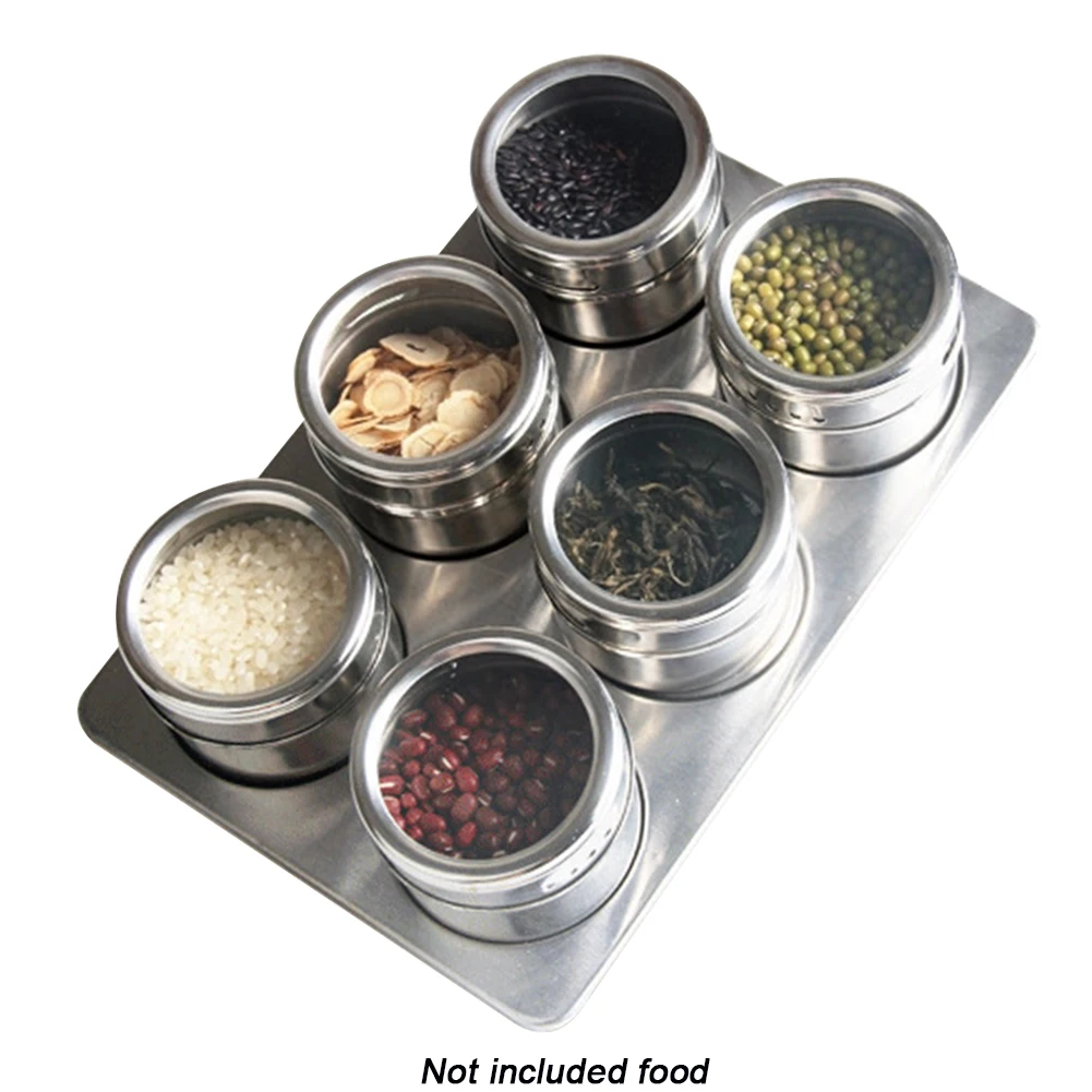 6pcs Stainless Steel Pepper Set Kitchen Spice Bottles Condiment Magnetic Spice Rack Spray Spice Jars Container Salt
6pcs Stainless Steel Pepper Set Kitchen Spice Bottles Condiment Magnetic Spice Rack Spray Spice Jars Container Salt