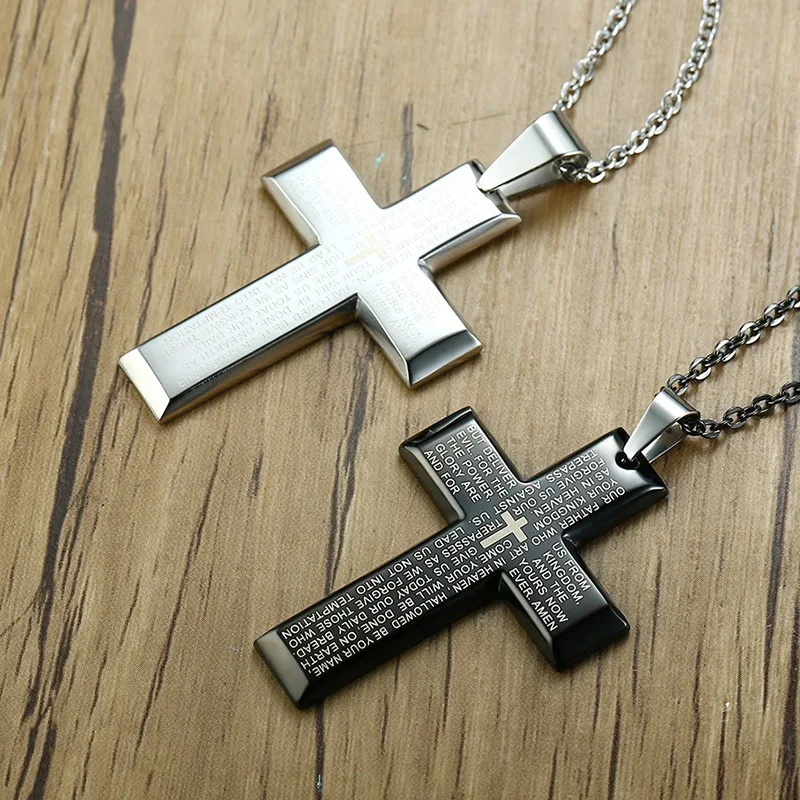 Mens Bible Cross Pendant Necklace Stainless Steel In Black Silver Regilous Christian Male Choker Jewelry
Mens Bible Cross Pendant Necklace Stainless Steel In Black Silver Regilous Christian Male Choker Jewelry