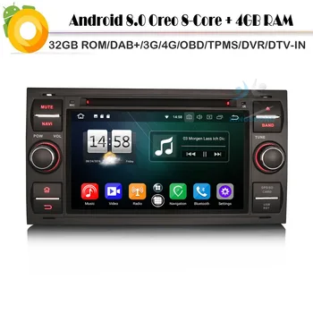 Octa Core DAB+ Android 8.0 Autoradio Sat Navi GPS DVR WiFi 4G DVD OBD BT Car Radio Player for FORD FOCUS FIESTA KUGA Connect
Octa Core DAB+ Android 8.0 Autoradio Sat Navi GPS DVR WiFi 4G DVD OBD BT Car Radio Player for FORD FOCUS FIESTA KUGA Connect