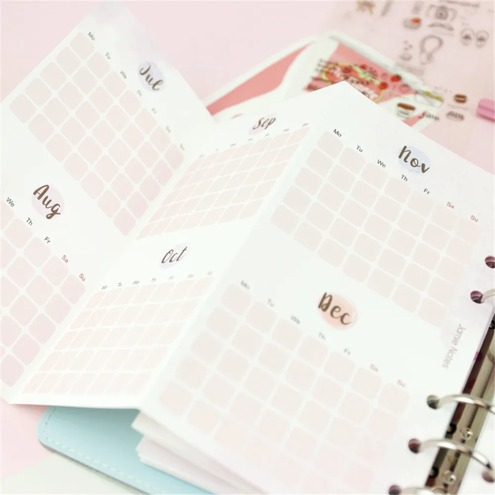5Sheets Monthly Planner Three Fold Paper Refills A5/A6 Spiral Notebook Inner Pages 6 Holes Dairy Planner Loose Leaf Binder Paper
5Sheets Monthly Planner Three Fold Paper Refills A5/A6 Spiral Notebook Inner Pages 6 Holes Dairy Planner Loose Leaf Binder Paper