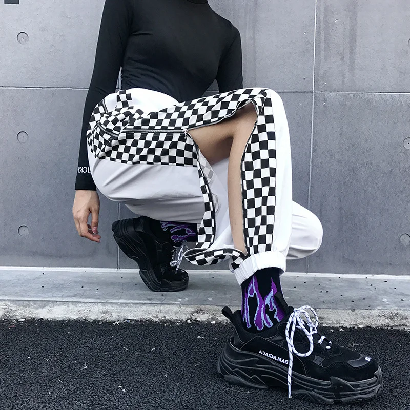 Tide Jogger Pants High Split Side Open Zipper High Waist Hipsters Harajuku Plaid Checkerboard Trousers Female Streetwear Slacks
Tide Jogger Pants High Split Side Open Zipper High Waist Hipsters Harajuku Plaid Checkerboard Trousers Female Streetwear Slacks