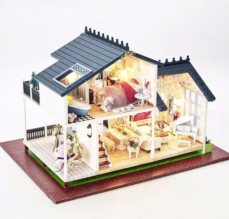 1:24 Provence Dollhouse Kit Wooden DIY Handcraft Miniature Furniture Voice-activated LED Light Music Building Toy Set for Kids
1:24 Provence Dollhouse Kit Wooden DIY Handcraft Miniature Furniture Voice-activated LED Light Music Building Toy Set for Kids