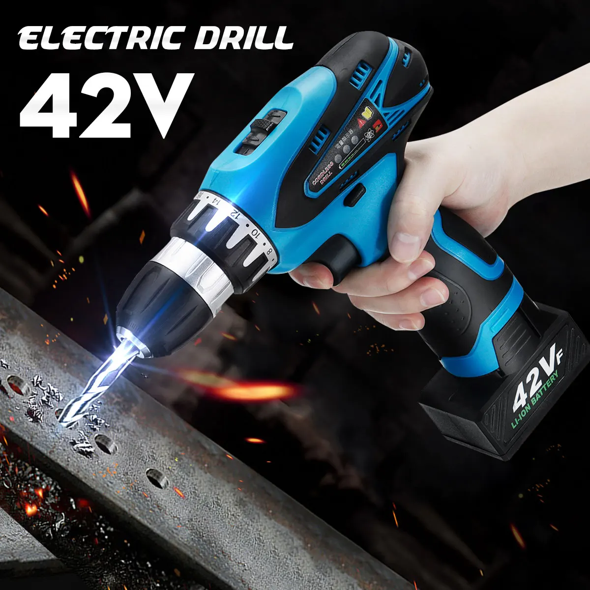 42V Cordless Drill With1/2 Battery Power Tools Adjustment 2-Speed Torque Rechargeable Electric Drill Screwdriver LED Lighting
42V Cordless Drill With1/2 Battery Power Tools Adjustment 2-Speed Torque Rechargeable Electric Drill Screwdriver LED Lighting