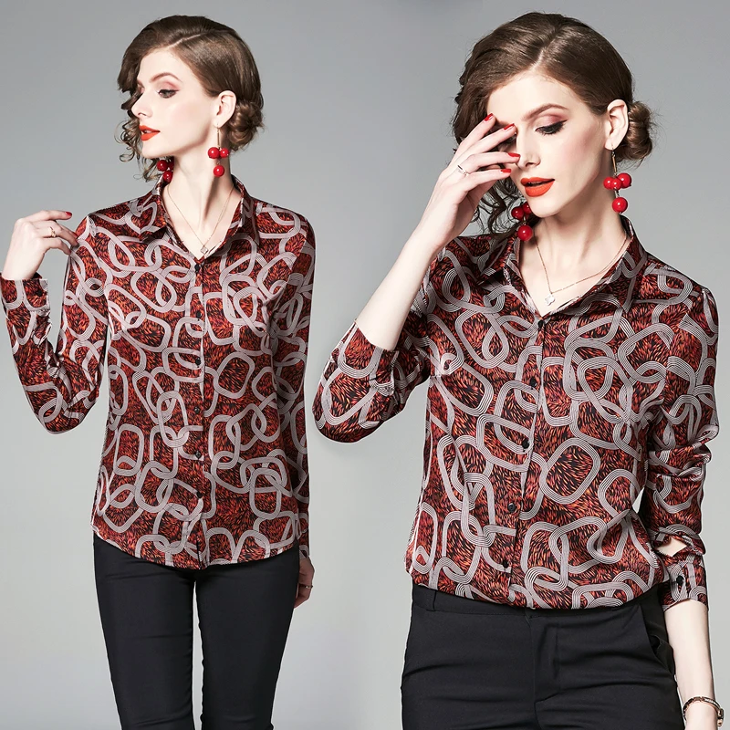 New Fashion Women Shirts Print Turn-down Collar Abstract Button Flowers Blouse Shirt Red 1004
New Fashion Women Shirts Print Turn-down Collar Abstract Button Flowers Blouse Shirt Red 1004