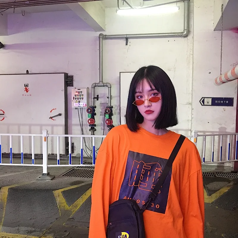 Harajuku streetwear personality Chinese characters print New ulzzang fashion Korea Women's Clothing loose long sleeve T-Shirts
Harajuku streetwear personality Chinese characters print New ulzzang fashion Korea Women's Clothing loose long sleeve T-Shirts