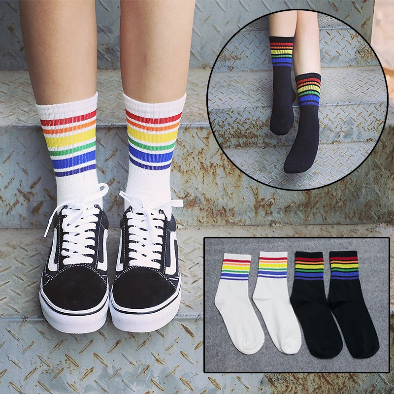 White Breathable Ankle Socks Cool Unisex 1Pair Korean Harajuku Black Rainbow Socks
White Breathable Ankle Socks Cool Unisex 1Pair Korean Harajuku Black Rainbow Socks
