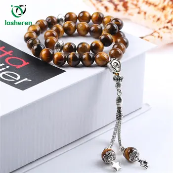 LOSHEREN Islam High Quality Muslim Rosary Beads 33 Allah Prayer Beads Natural Tiger Eye Stone Tasbih Charm Bracelets For Men
LOSHEREN Islam High Quality Muslim Rosary Beads 33 Allah Prayer Beads Natural Tiger Eye Stone Tasbih Charm Bracelets For Men