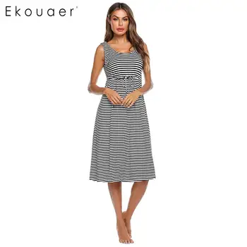 Ekouaer Summer Nightgown Women Sleeping Dress O-Neck Sleeveless Maternity Night Gown Loose Drawstring Nightdress Homewear
Ekouaer Summer Nightgown Women Sleeping Dress O-Neck Sleeveless Maternity Night Gown Loose Drawstring Nightdress Homewear