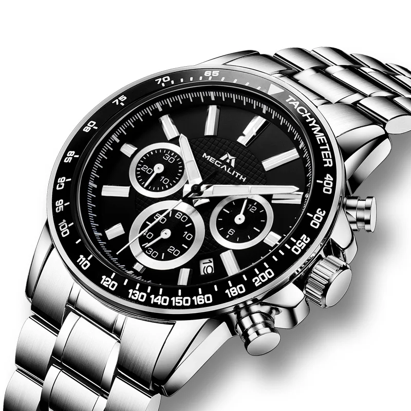 MEGALITH Mes's Watches Waterproof Chronograph Analogue Sports Business Watch Gents Clock Top Brand Luxury Quartz Watch For Men
MEGALITH Mes's Watches Waterproof Chronograph Analogue Sports Business Watch Gents Clock Top Brand Luxury Quartz Watch For Men