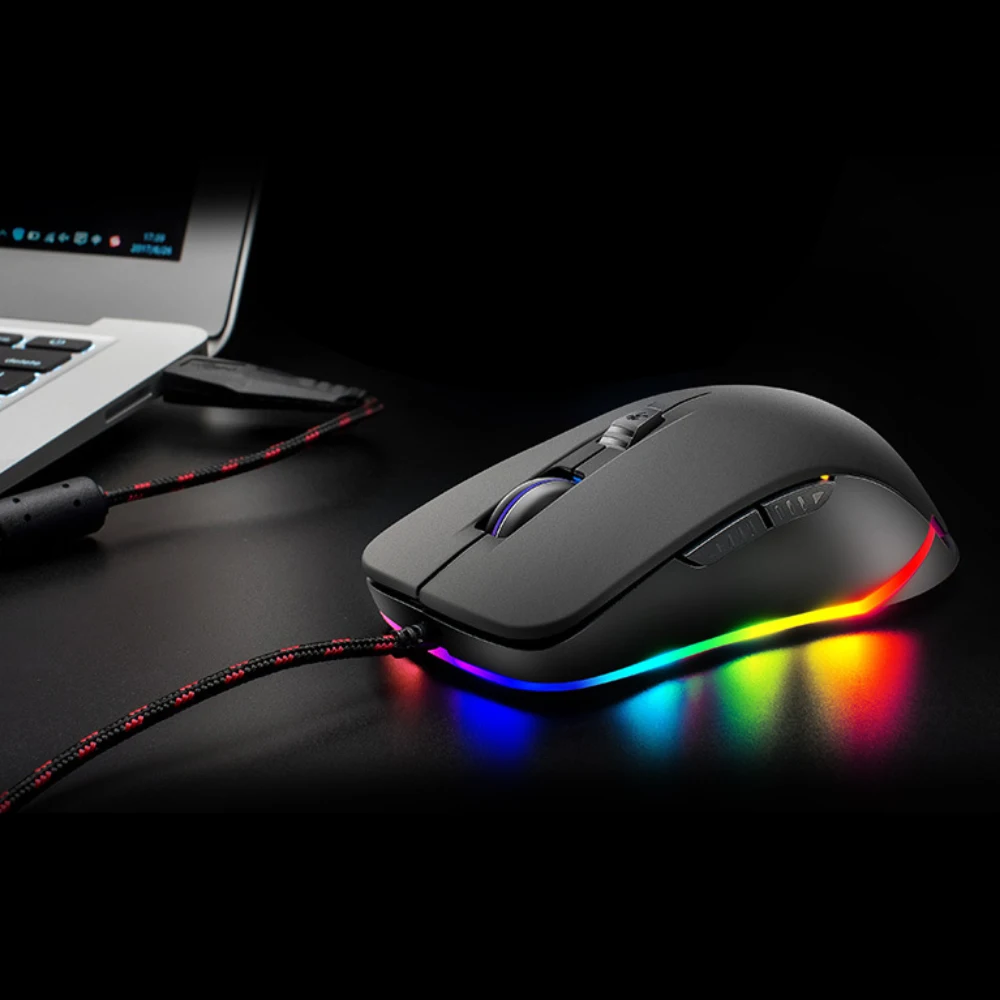

Wired Gaming Mouse 5 Adjustable DPI 4000DPI Gaming Mice with 6 Programmable Button and Breathing RGB Backlit for pc and game