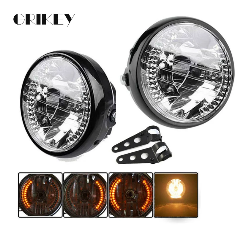7" Motorcycle Halogen Headlight Lamp Turn Signal Light For KAWASAKI Dyna Honda Yamaha Chopper Cafe Racer Bobber Bracket
7" Motorcycle Halogen Headlight Lamp Turn Signal Light For KAWASAKI Dyna Honda Yamaha Chopper Cafe Racer Bobber Bracket