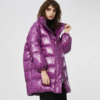 Purple Loose Down Jacket Fashion Thin Thick Winter Feather Jacket Coat Women Long Section Collar Casual Warm Overcoat Female 260
Purple Loose Down Jacket Fashion Thin Thick Winter Feather Jacket Coat Women Long Section Collar Casual Warm Overcoat Female 260
