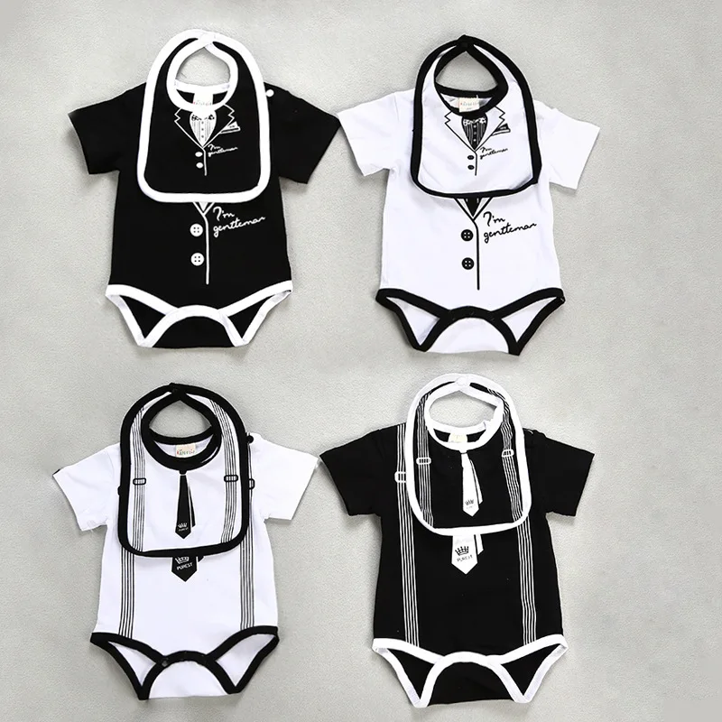 Infant Unisex Short Sleeve Rompers Lovely Gentleman Baby Boy Girl Two Pieces Bib Suits Children Clothing Sets Bag Clothes
Infant Unisex Short Sleeve Rompers Lovely Gentleman Baby Boy Girl Two Pieces Bib Suits Children Clothing Sets Bag Clothes