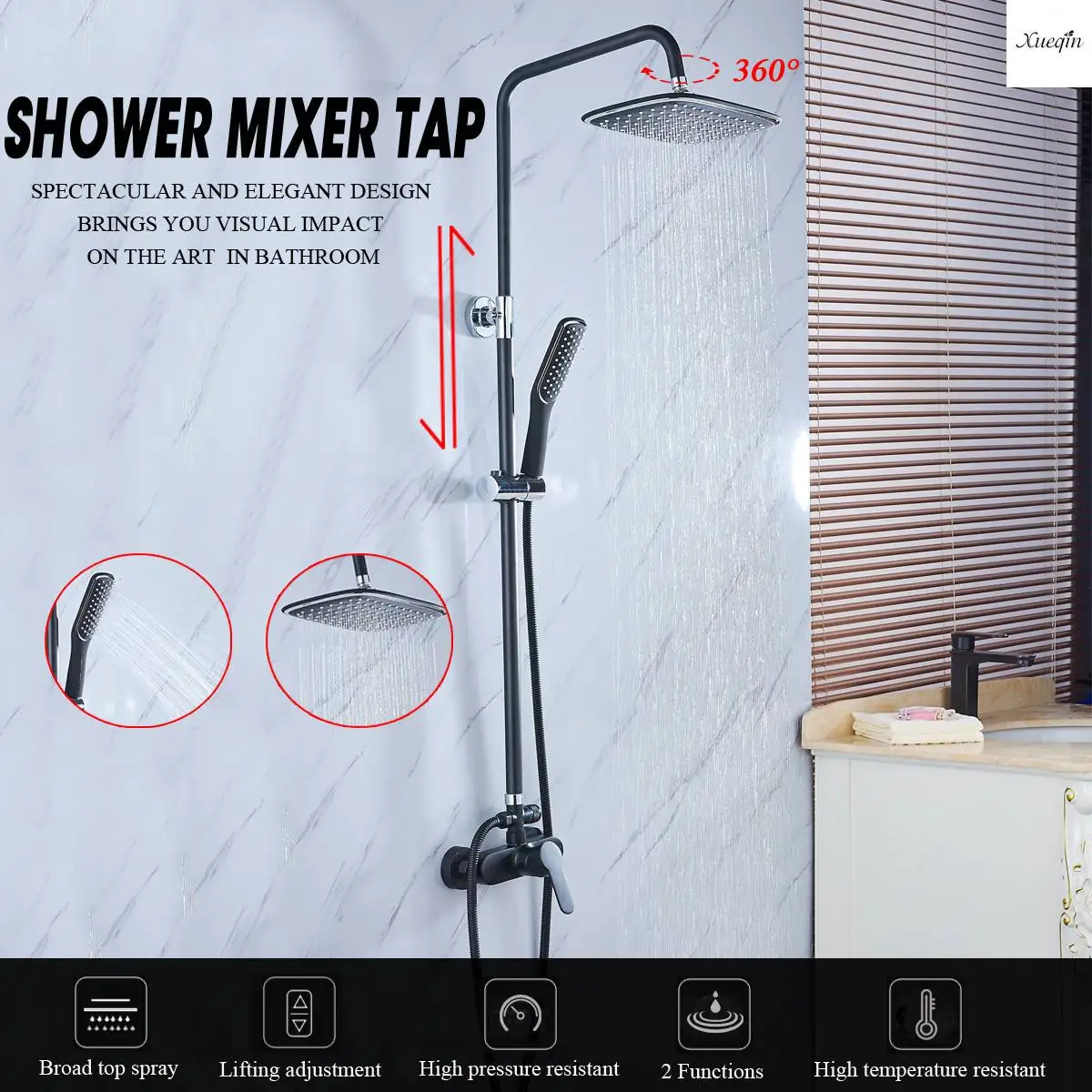 Bathroom Black Rainfall Shower Set Wall Mounted Shower Spray Nozzle Mixer Tap Faucet Mixer Valve Set Single Handle Hot and Cold
Bathroom Black Rainfall Shower Set Wall Mounted Shower Spray Nozzle Mixer Tap Faucet Mixer Valve Set Single Handle Hot and Cold