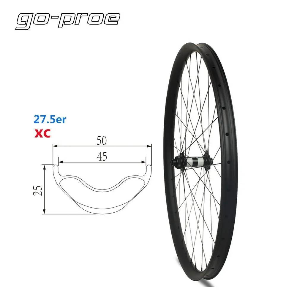 

Go-proe DT Swiss 350 Series 27.5er 50*25mm MTB Wheelset Tubeless Ready For 650B XC Mountain Bike Wheel Toray Carbon Fiber