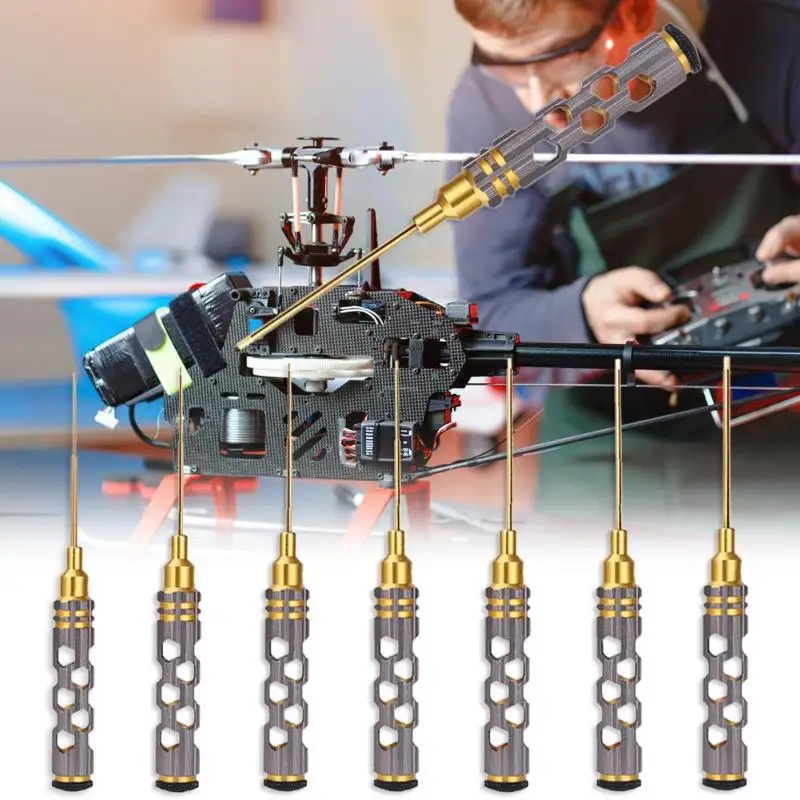 CNC precision Hex Screwdriver for Drone RC Helicopter Aircraft Model Repair Tools 0.9/1.27/1.3/1.5/2.0/2.5/3.0mm
CNC precision Hex Screwdriver for Drone RC Helicopter Aircraft Model Repair Tools 0.9/1.27/1.3/1.5/2.0/2.5/3.0mm