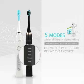 Electric Toothbrush Rechargeable Smart Timer Sonic Toothbrush Deep Clean Teeth Brush With 5 Brush Heads Dental Care
Electric Toothbrush Rechargeable Smart Timer Sonic Toothbrush Deep Clean Teeth Brush With 5 Brush Heads Dental Care