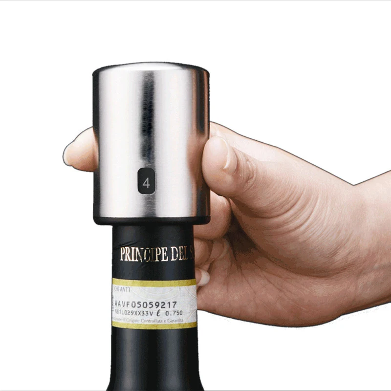 1pc Smart Wine Stopper Stainless Steel Bottle Stopper Vacuum Sealed Wine Bottle Stoppers Cap Champagne Sealer Bar Kitchen Tools
1pc Smart Wine Stopper Stainless Steel Bottle Stopper Vacuum Sealed Wine Bottle Stoppers Cap Champagne Sealer Bar Kitchen Tools