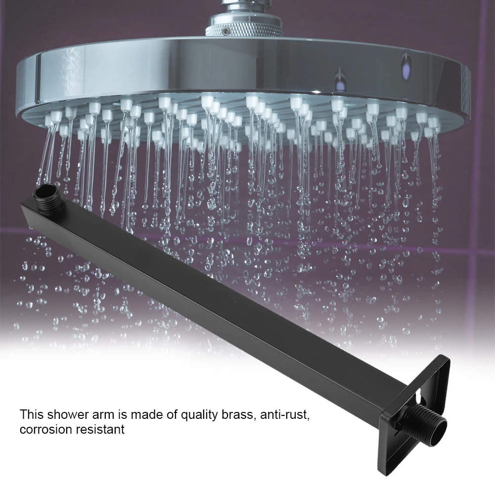 14.5" Wall Mounted Shower Arm Brass Square Straight Shower Head Holder Shower Head Fixed Pipe Extension Arm Bathroom Supplies
14.5" Wall Mounted Shower Arm Brass Square Straight Shower Head Holder Shower Head Fixed Pipe Extension Arm Bathroom Supplies