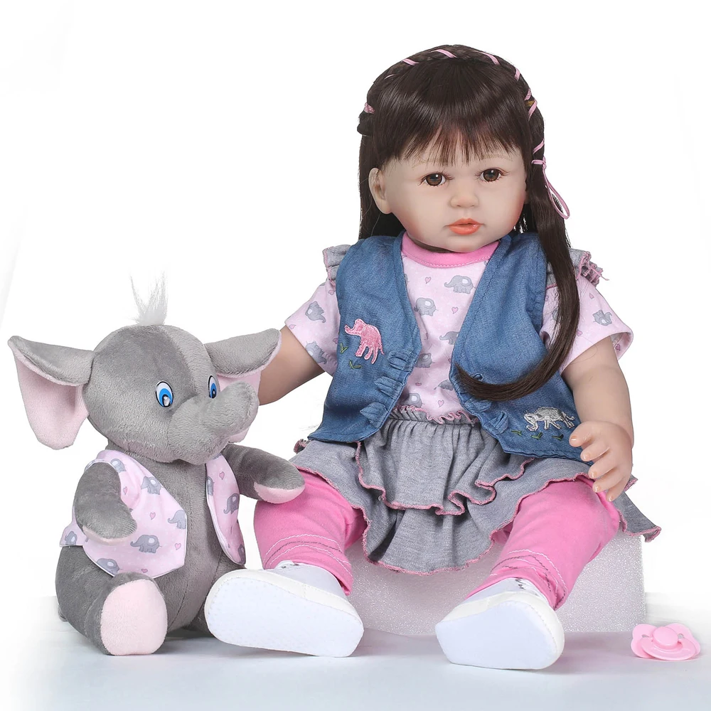 24 inch Reborn Baby Boy Doll Cloth Body Long Hair Lifelike Toddler Doll Play House Toy Gift With Cloths Elephant Toy
24 inch Reborn Baby Boy Doll Cloth Body Long Hair Lifelike Toddler Doll Play House Toy Gift With Cloths Elephant Toy