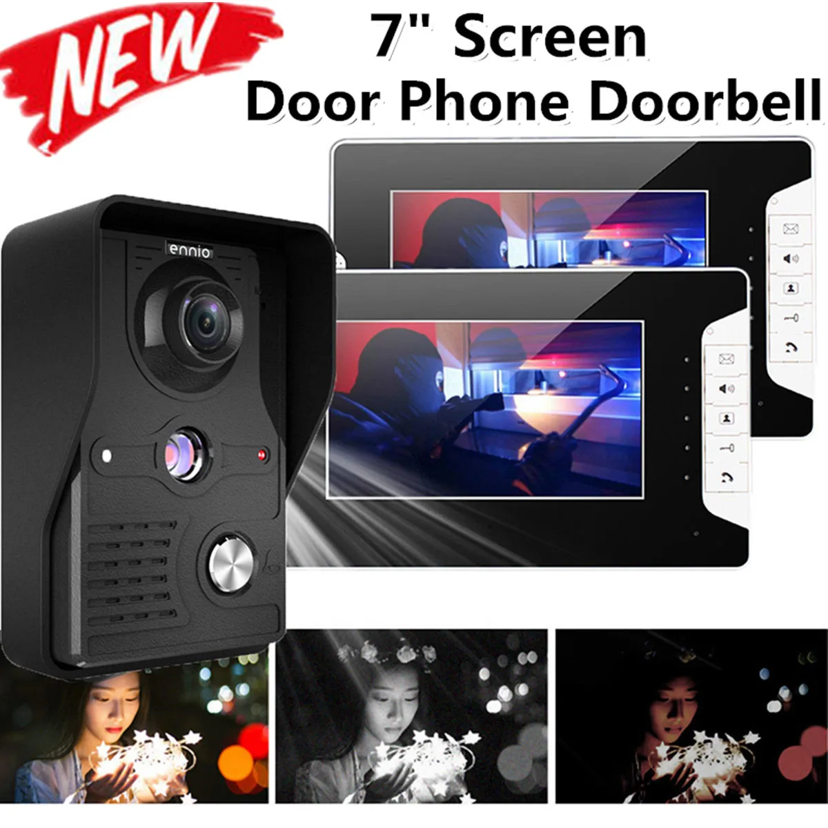 7 inches Outdoor Night Vision Intercom Doorbell Video System Wired visual Video Intercom Speakerphone System Home Audio
7 inches Outdoor Night Vision Intercom Doorbell Video System Wired visual Video Intercom Speakerphone System Home Audio