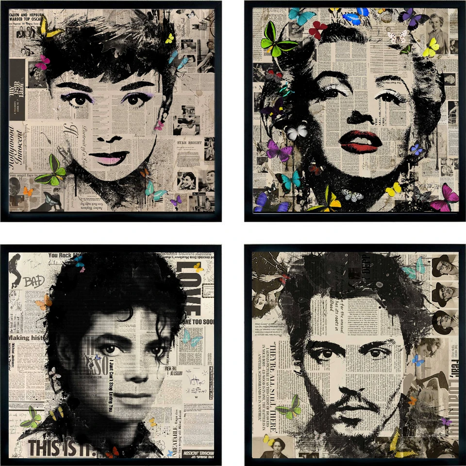 Wall Art Picture Prints Star Marilyn Monroe Audrey Hepburn MJ on canvas Vintage Painting Wall Poster Decoration for living Room
Wall Art Picture Prints Star Marilyn Monroe Audrey Hepburn MJ on canvas Vintage Painting Wall Poster Decoration for living Room