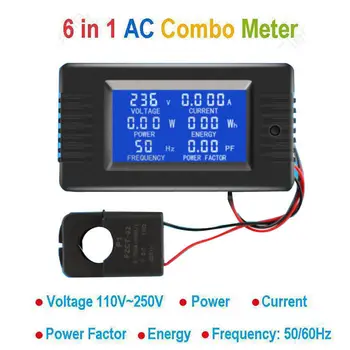 6IN1 AC Combo Meter AC 110V 220V 100A Digital Voltage Energy Meter Voltmeter Ammeter Power Voltage Current frequency Indicator
6IN1 AC Combo Meter AC 110V 220V 100A Digital Voltage Energy Meter Voltmeter Ammeter Power Voltage Current frequency Indicator