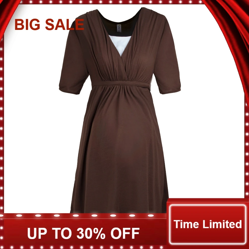 Pregnancy clothes faux two pieces nursing clothes V-neck Short Sleeve Clothes for women elastic slim maternity dress
Pregnancy clothes faux two pieces nursing clothes V-neck Short Sleeve Clothes for women elastic slim maternity dress