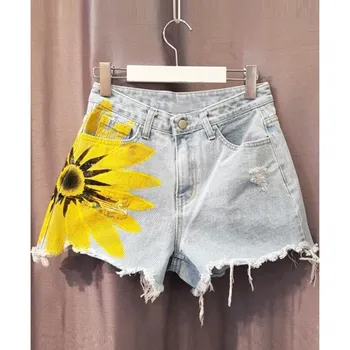 Women Fashion Printing High Waist Denim Shorts 2019 Summer Loose Burrs Women Short Jeans Short
Women Fashion Printing High Waist Denim Shorts 2019 Summer Loose Burrs Women Short Jeans Short