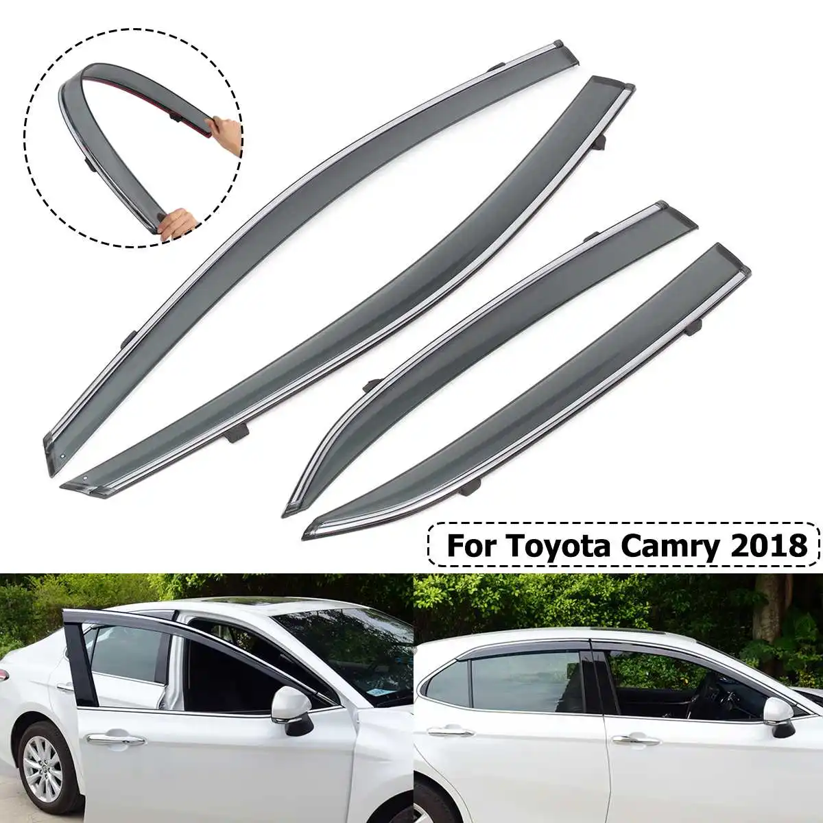 4pcs Car Window Visor Sun Visor Rain Guards Wind Deflectors Cover Trim For Toyota Camry 2018
4pcs Car Window Visor Sun Visor Rain Guards Wind Deflectors Cover Trim For Toyota Camry 2018