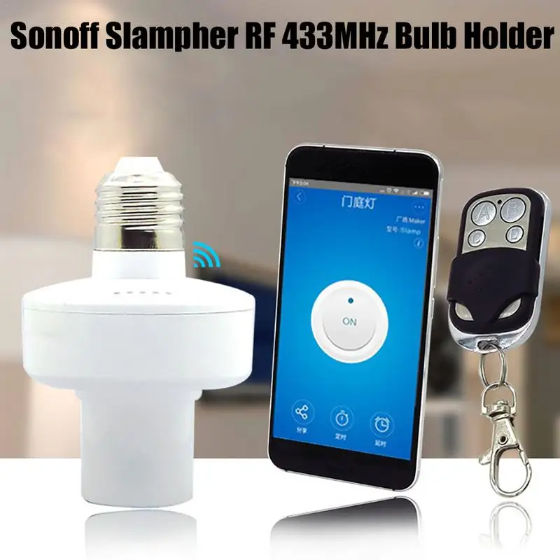 F 433MHz Wireless remote Control Light Holder E27 Universal WiFi Light Lamp Bulbs Holder Smart Home voice control Switch IOS
F 433MHz Wireless remote Control Light Holder E27 Universal WiFi Light Lamp Bulbs Holder Smart Home voice control Switch IOS