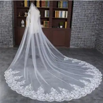 3 Meter White Ivory Cathedral Wedding Veils Lace Edge Bridal Veil with Comb Wedding Accessories Bride Veu Wedding Veil
3 Meter White Ivory Cathedral Wedding Veils Lace Edge Bridal Veil with Comb Wedding Accessories Bride Veu Wedding Veil