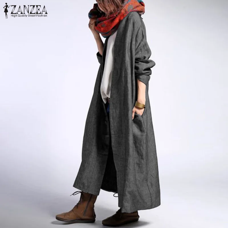2019 ZANZEA Women Vintage Long Sleeve V Neck Buttons Jackets Spring Cotton Linen Cardigan Oversized Top Casual Loose Long Coats
2019 ZANZEA Women Vintage Long Sleeve V Neck Buttons Jackets Spring Cotton Linen Cardigan Oversized Top Casual Loose Long Coats