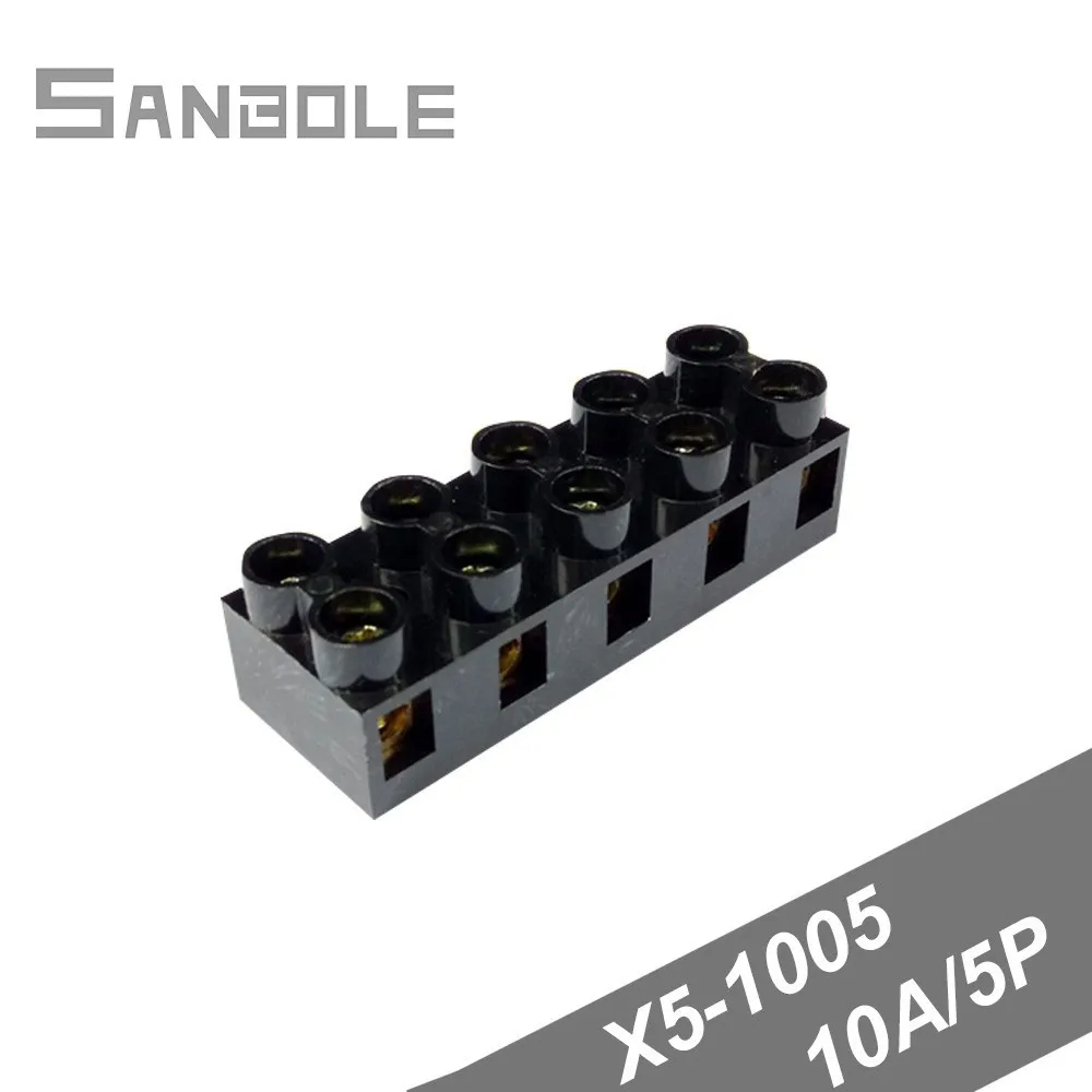 Black Connector X5-1005(JX5-1005) 10A/5P 600V Fixed Type Base Connection Terminal Block with screws Seat (10PCS)
Black Connector X5-1005(JX5-1005) 10A/5P 600V Fixed Type Base Connection Terminal Block with screws Seat (10PCS)