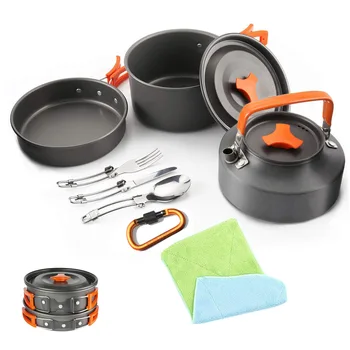 Outdoors Camping Teapot Group Combine 2-3 People Set Pot Portable Ultra-light Bring Heat-collecting Contain Tableware Dishcloth
Outdoors Camping Teapot Group Combine 2-3 People Set Pot Portable Ultra-light Bring Heat-collecting Contain Tableware Dishcloth