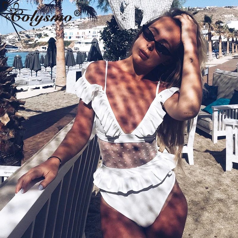 Colysmo White Ruffles One Piece Swimsuit For Women Sexy See Through Swimwear Bathing Suit 2019 New Summer Beachwear Swim Outfits
Colysmo White Ruffles One Piece Swimsuit For Women Sexy See Through Swimwear Bathing Suit 2019 New Summer Beachwear Swim Outfits