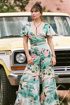 2020 Women's Autumn New Printing Pants High Waist Loose Wide Leg Pants Green Color Large Boho Pants Rayon Soft Holiday Trousers
2020 Women's Autumn New Printing Pants High Waist Loose Wide Leg Pants Green Color Large Boho Pants Rayon Soft Holiday Trousers