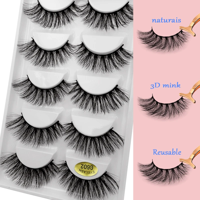 5 Pairs False EyeLashes Natural Long Full Strip Mink Lashes 15MM Fluffy False Lashes 100% Dramatic G602 Fake 3D Mink EyeLashes
5 Pairs False EyeLashes Natural Long Full Strip Mink Lashes 15MM Fluffy False Lashes 100% Dramatic G602 Fake 3D Mink EyeLashes