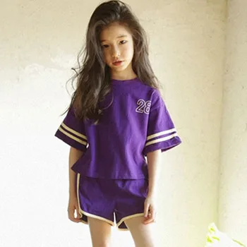 Kids Girls Tracksuit Clothing 2019 Summer Sport Suit For Girl Outfits Children 2 Pcs Solid Short Sleeve T Shirts Tees & Shorts 
Kids Girls Tracksuit Clothing 2019 Summer Sport Suit For Girl Outfits Children 2 Pcs Solid Short Sleeve T Shirts Tees & Shorts