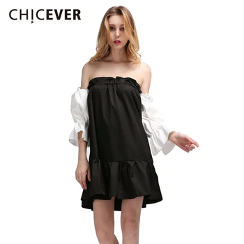 CHICEVER Sexy Off Shoulder Dress For Women Slash neck Lantern Sleeve Loose Summer Dresses Female Clothes Fashion Korean 2020
CHICEVER Sexy Off Shoulder Dress For Women Slash neck Lantern Sleeve Loose Summer Dresses Female Clothes Fashion Korean 2020